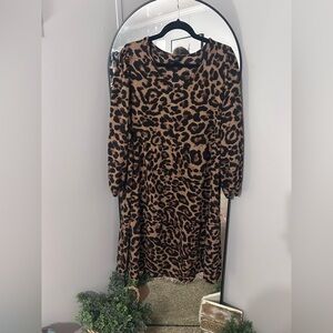 Leopard Print Long Sleeve Dress🐆